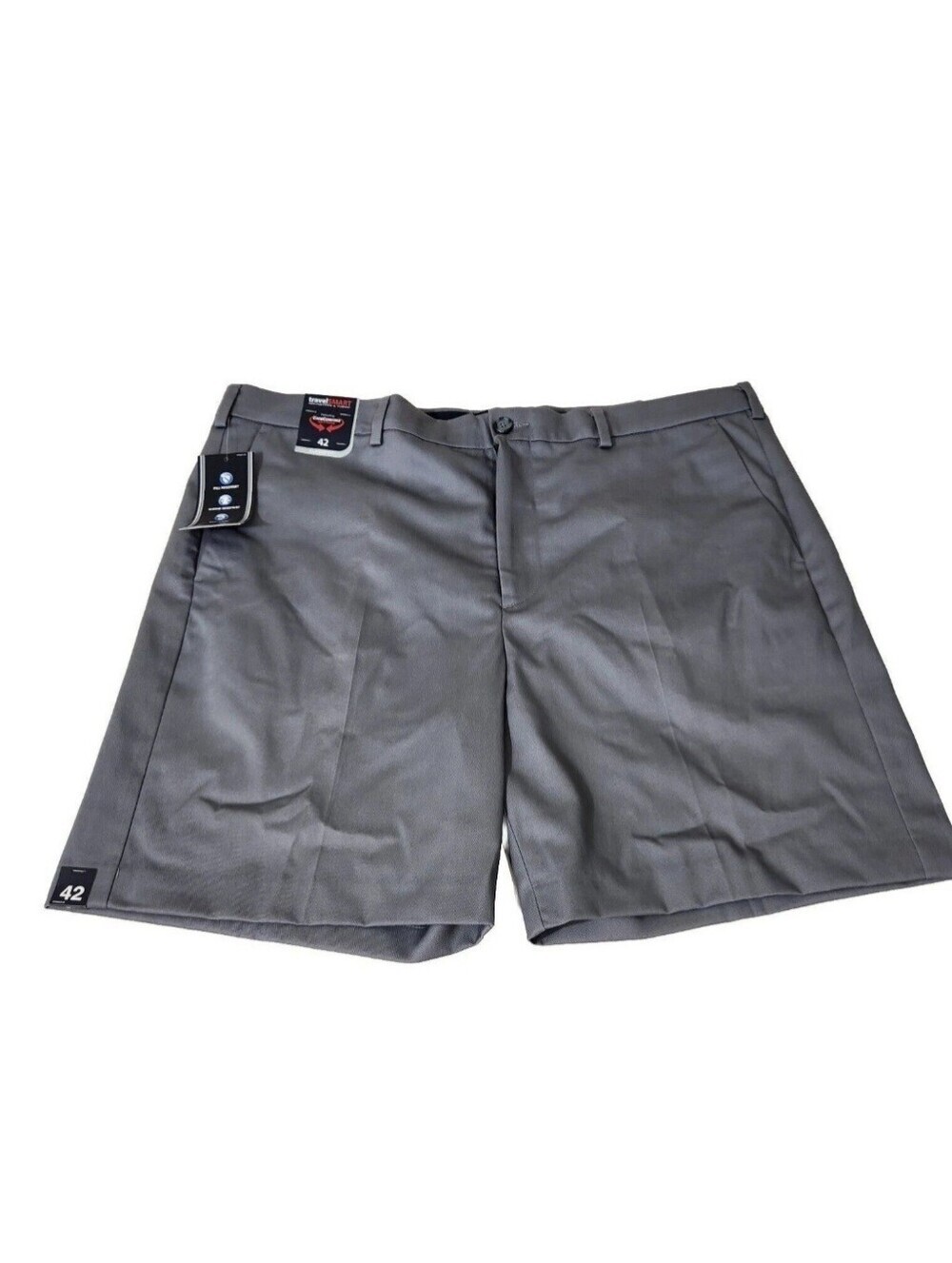 Roundtree & Yorke Mens Size 42 Shorts Travel Smart Flat Front Comfort Gray 14